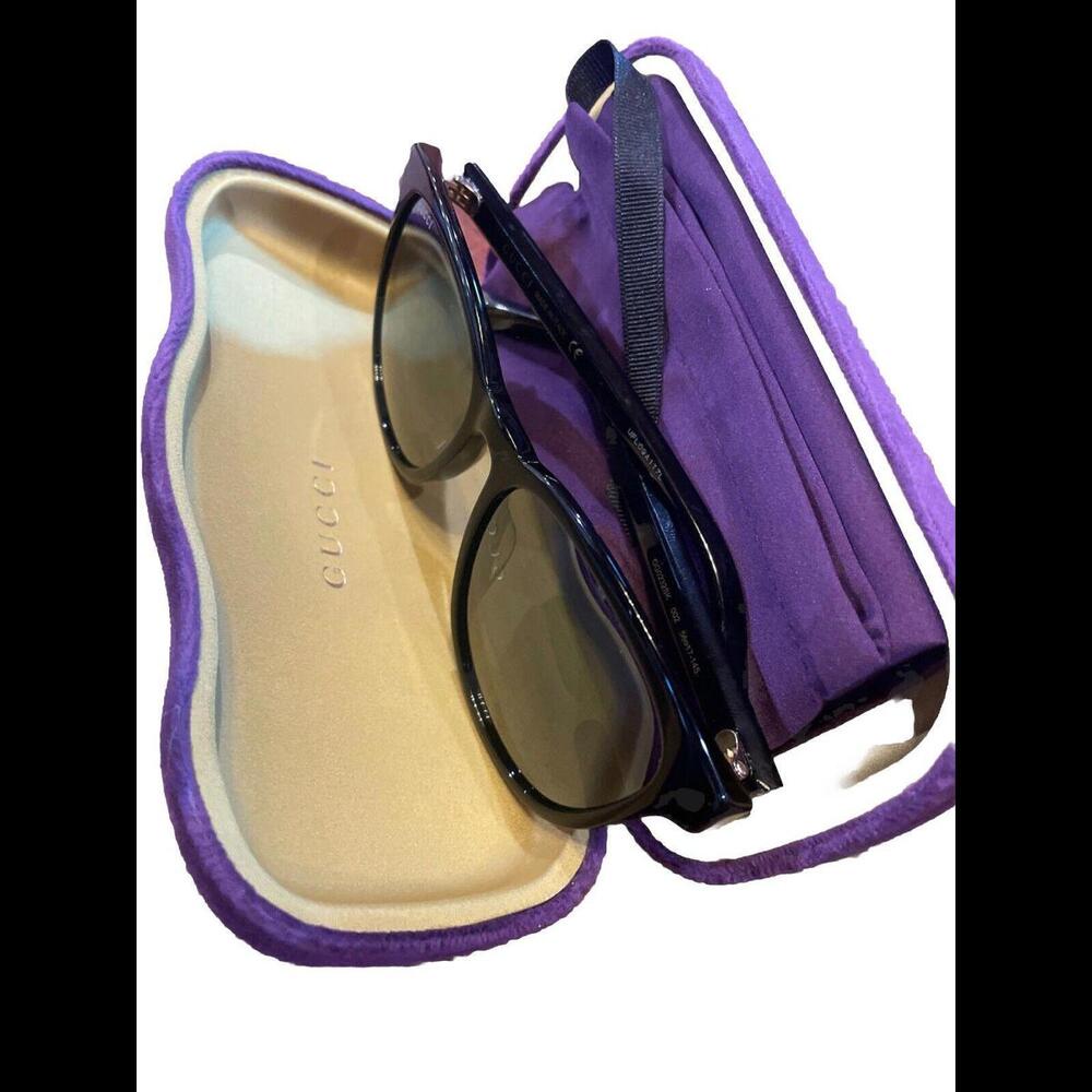 GUCCI GG0232SK 002 Black Grey/Square Mirrored lens Sunglasses New $495msrp - Picture 8 of 9